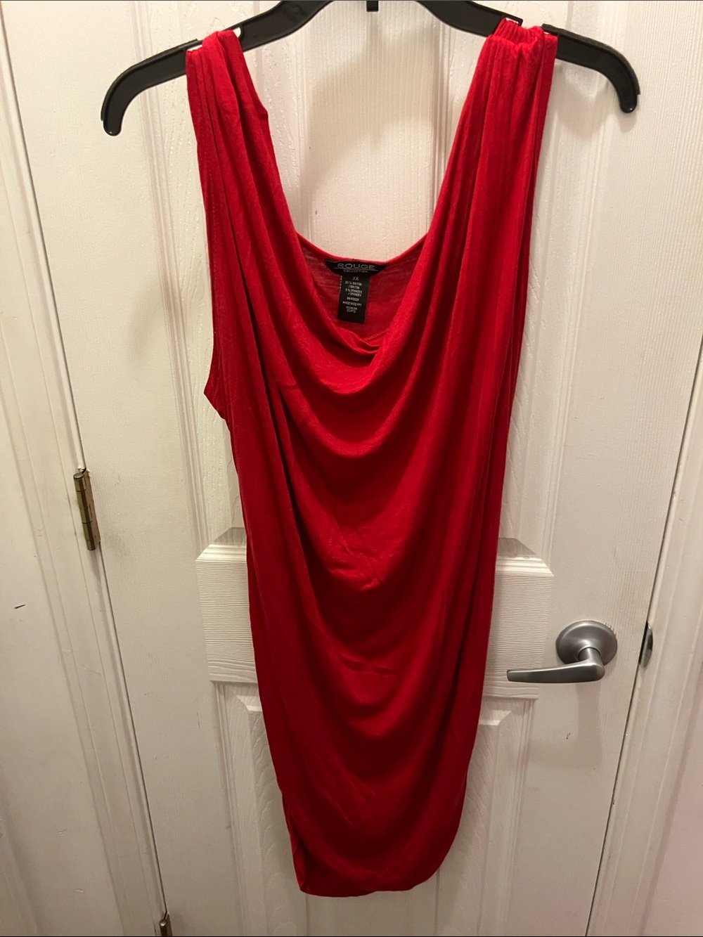 Red One-Shoulder Draped Cocktail Dress by BCBG